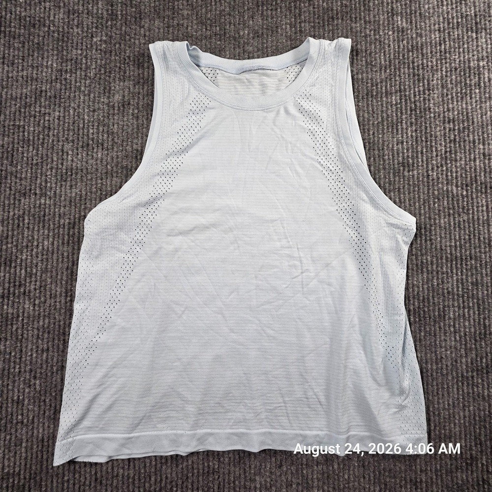Lululemon Swiftly Tech Tank Top 2.0 Light Blue Mesh Athletic Shirt Size 10